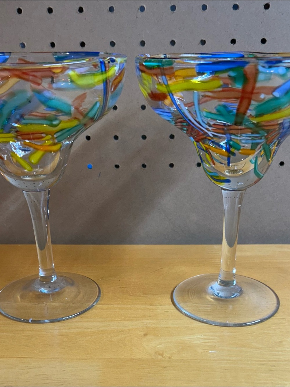Pier I Margarita Heavy Hand Blown Confetti Glasses, Set of 2